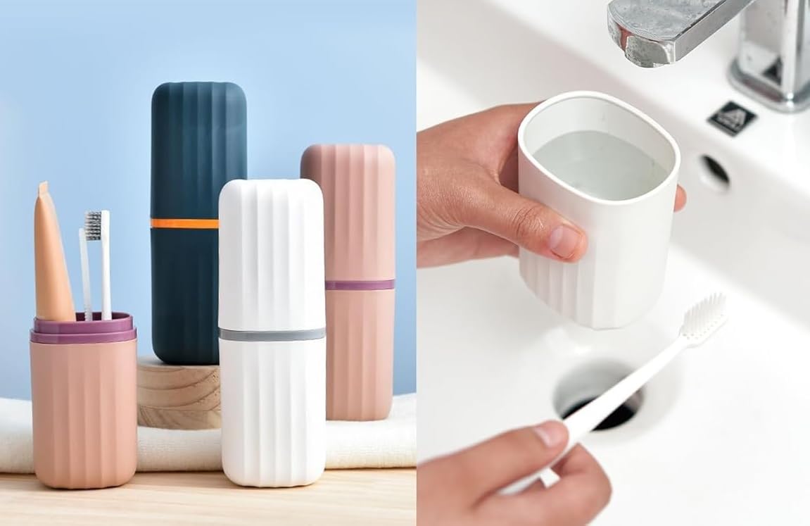 Toothbrush Holder- Pack of 2 (Multi Color)