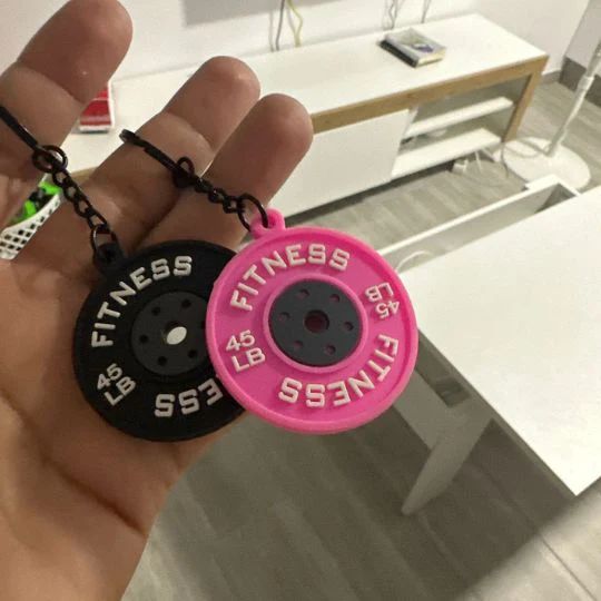 Mini Fitness Keychain Set- Dumbbell+ Plate