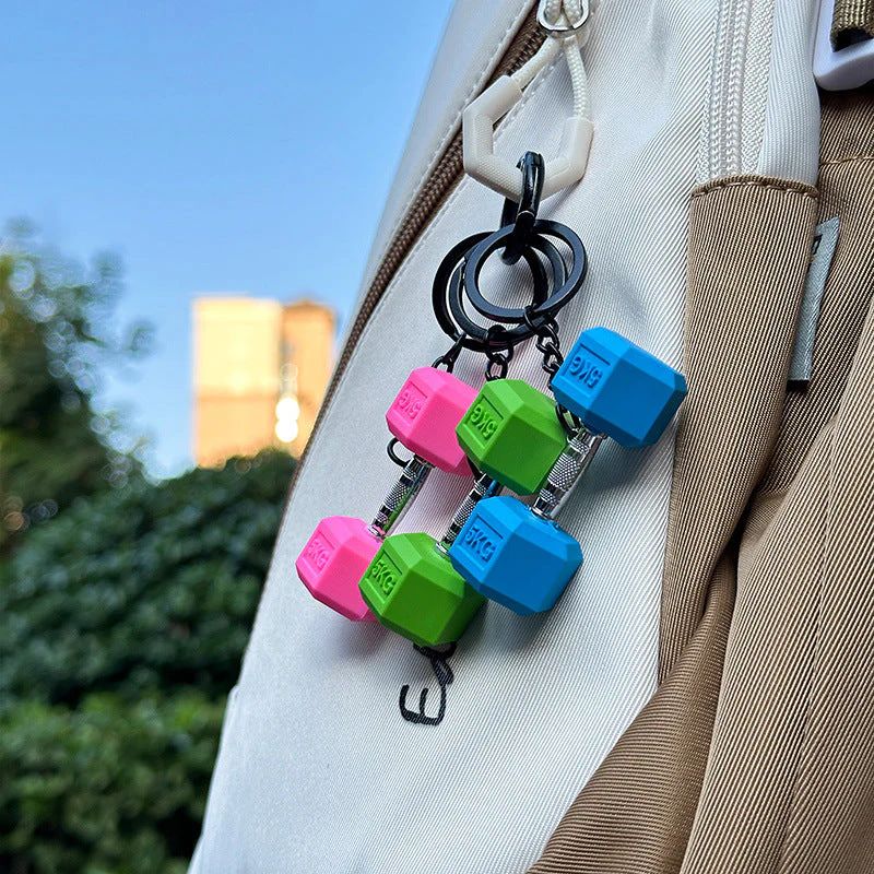 Mini Fitness Keychain Set- Dumbbell+ Plate