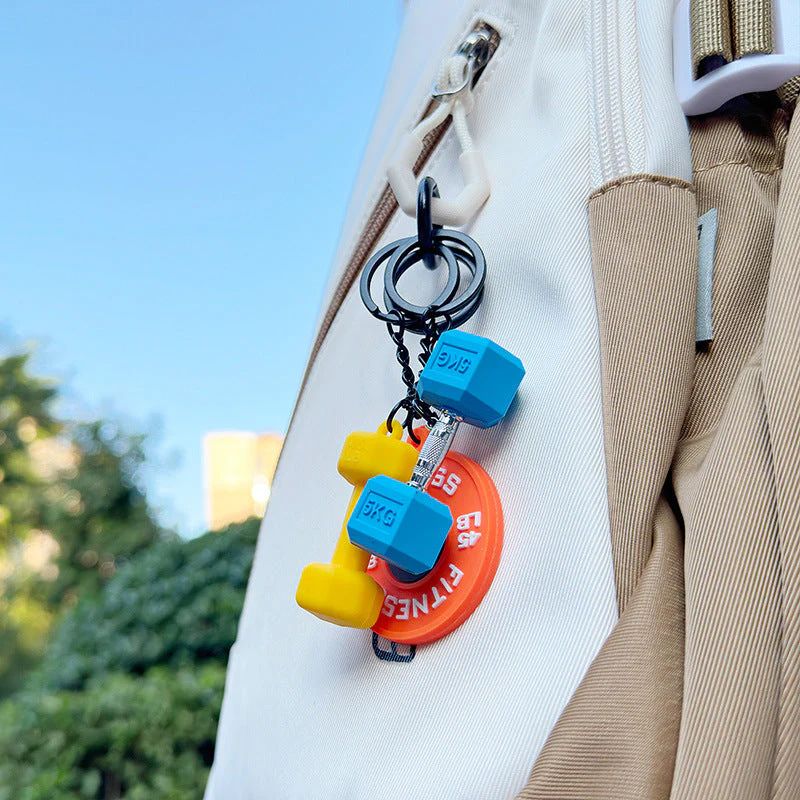 Mini Fitness Keychain Set- Dumbbell+ Plate