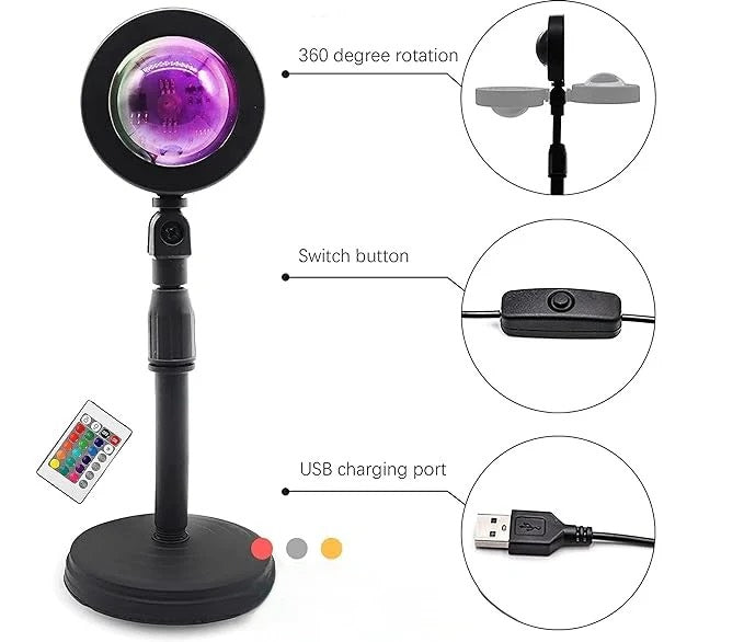 Sunset Lamp by All Essentials with 16 Colors in 1, with Remote