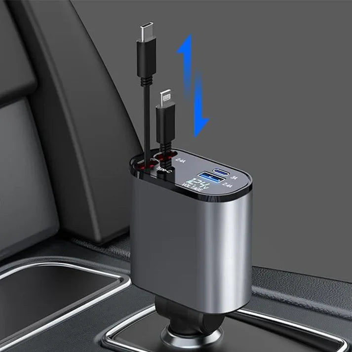 4 IN 1 Retractable Car Charger