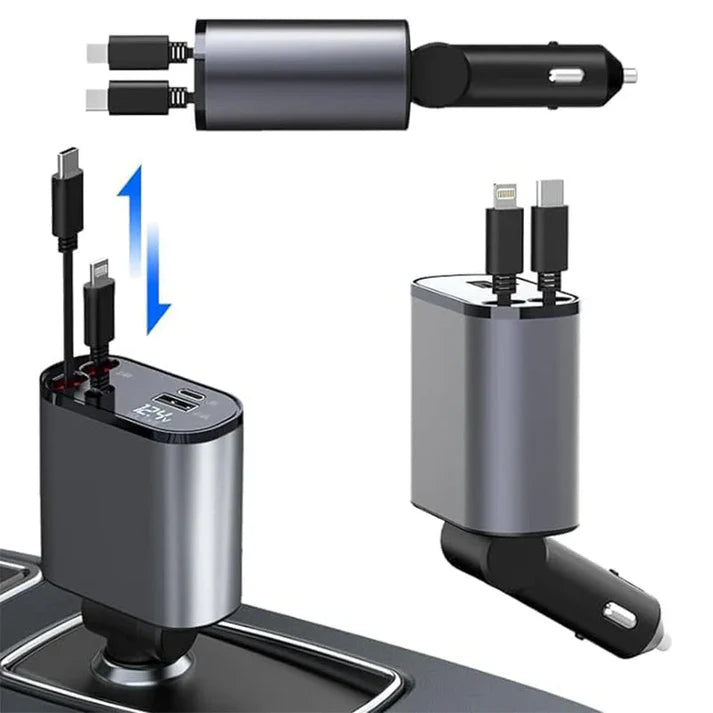 4 IN 1 Retractable Car Charger