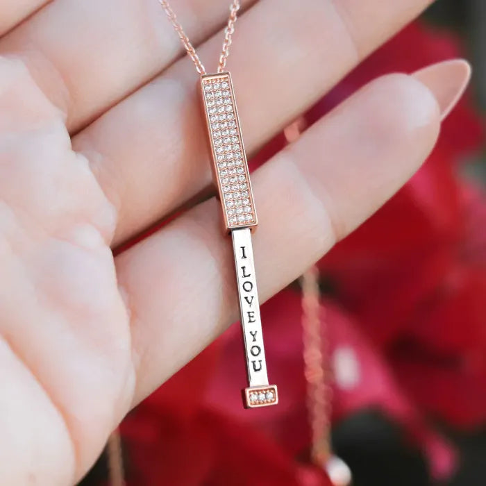 Personalized Secret Message Bar Necklace