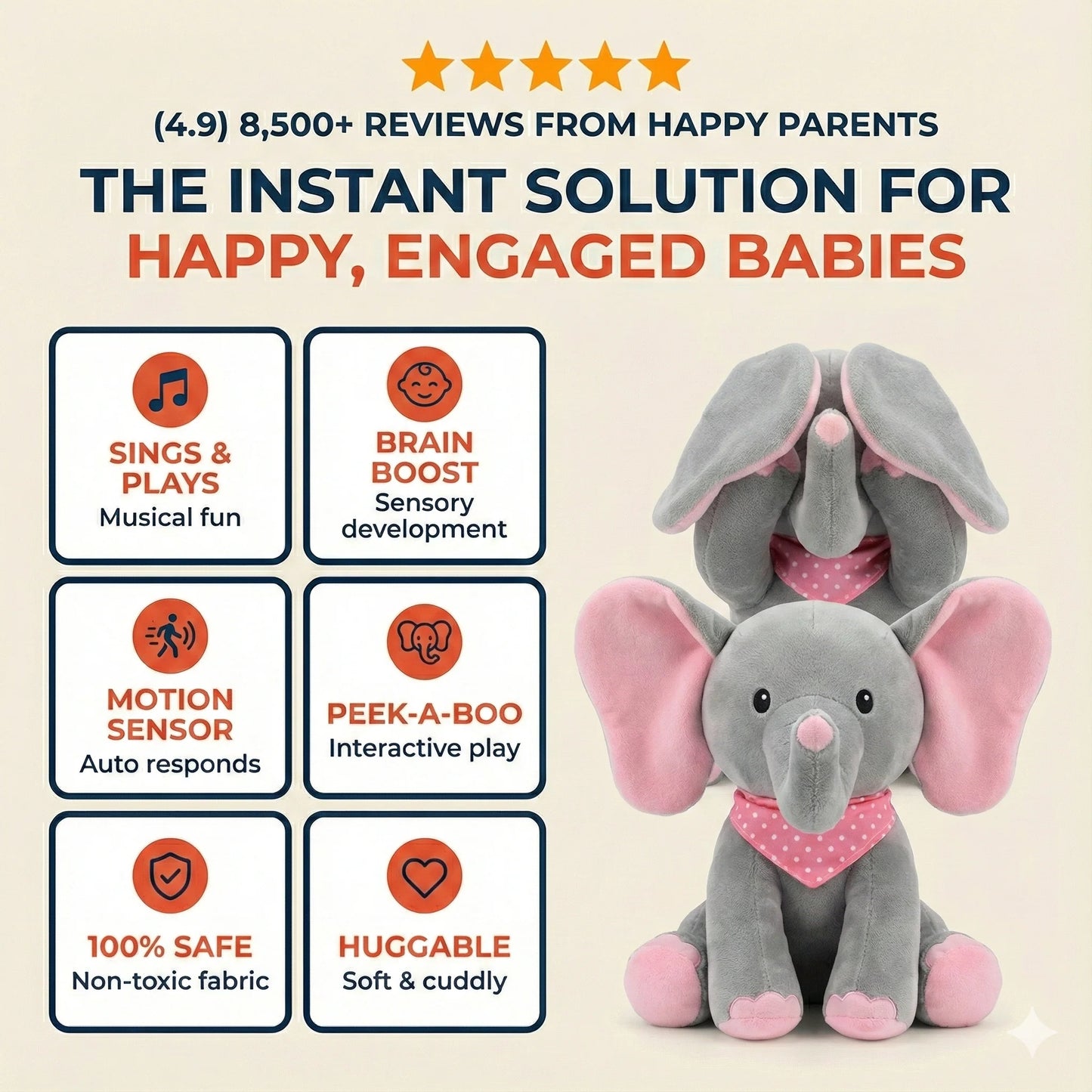 Peek-A-Boo Elephant Toy